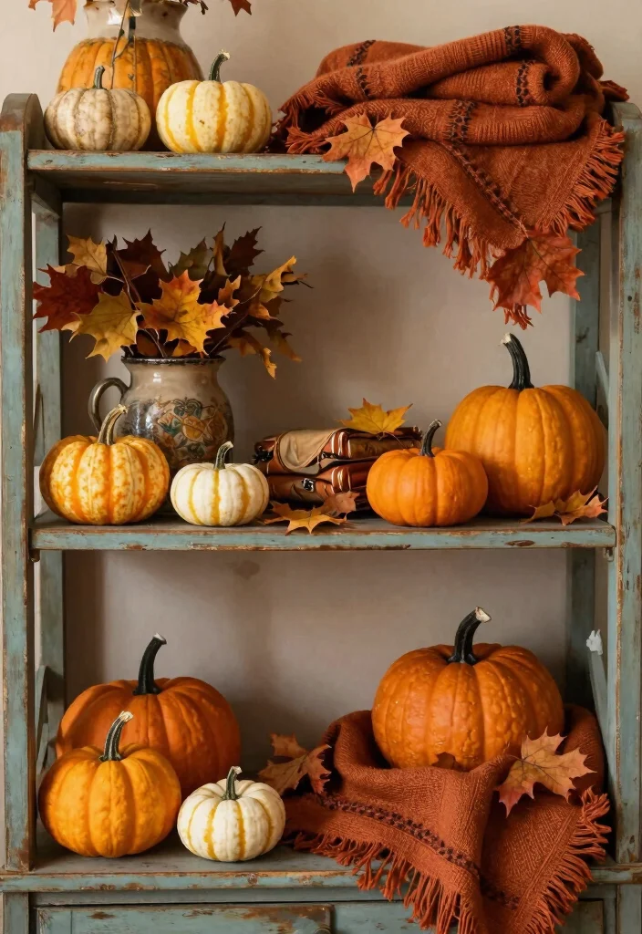 15 Shelf Decor Living Room Vintage Ideas: Timeless Styling - 14. Seasonal Touches 1