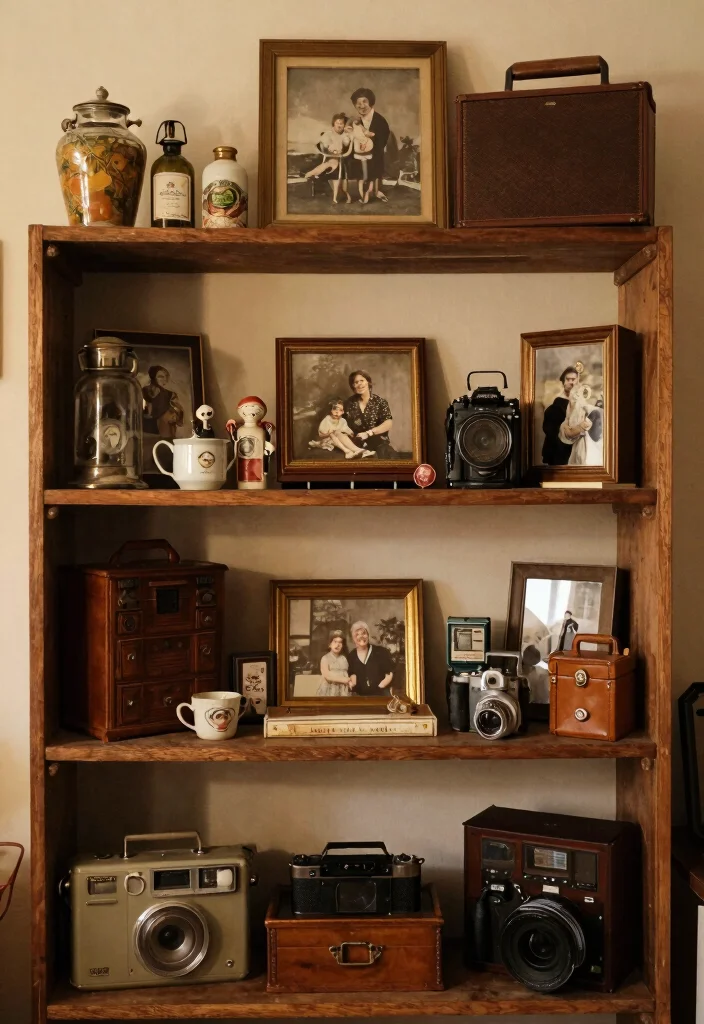 15 Shelf Decor Living Room Vintage Ideas: Timeless Styling - 15. Personal Touches 1