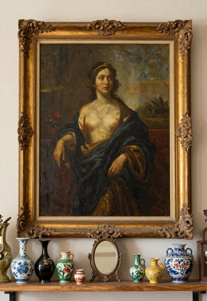 15 Shelf Decor Living Room Vintage Ideas: Timeless Styling - 2. Statement Art Pieces 1