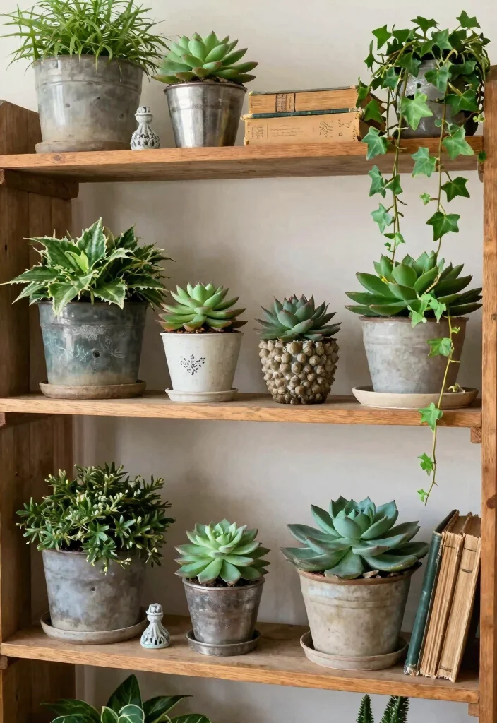 15 Shelf Decor Living Room Vintage Ideas: Timeless Styling - 5. Nature's Touch 1