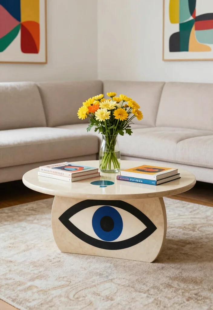 15 Sofa Corner Table Living Room Ideas for Smart Small Spaces - 5. Artistic Expression 1