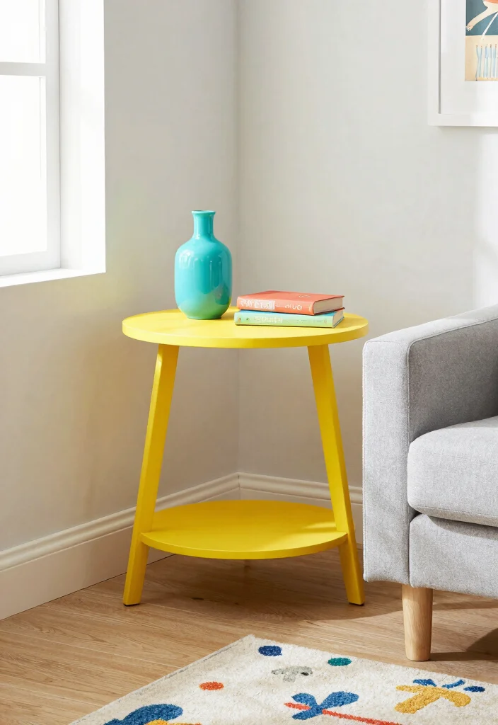 15 Sofa Corner Table Living Room Ideas for Smart Small Spaces - 7. Play with Colors 1
