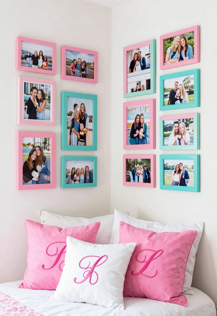 15 Teal and Pink Bedroom Ideas: Playful Bold Contrast - 10. Personalized Touches 1