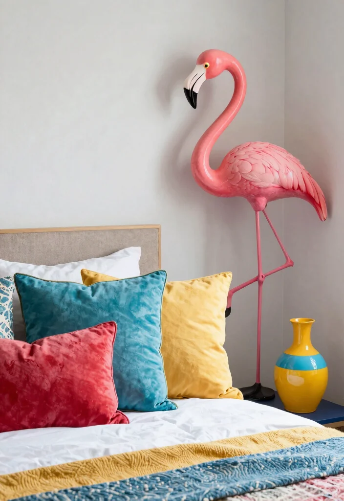 15 Teal and Pink Bedroom Ideas: Playful Bold Contrast - 11. Playful Decorative Accents 1