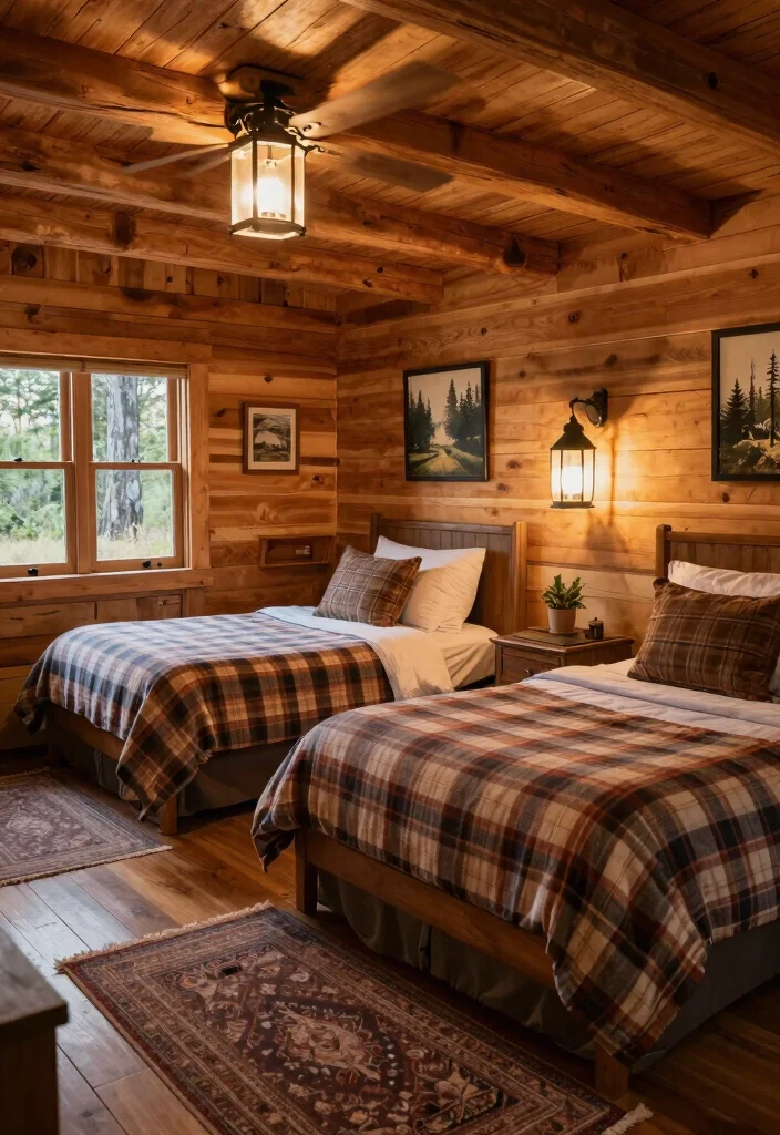 15 Twin Bedroom Ideas for Adults: Stylish Shared Spaces - 14. Cozy Cabin Vibes 1