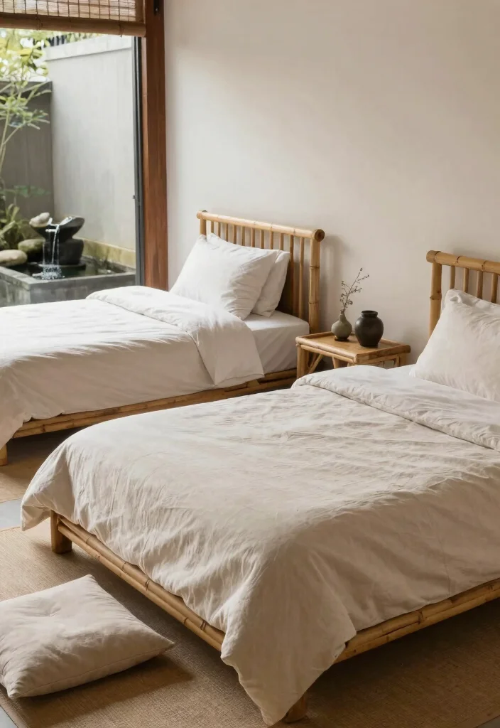 15 Twin Bedroom Ideas for Adults: Stylish Shared Spaces - 9. Zen Retreat 1