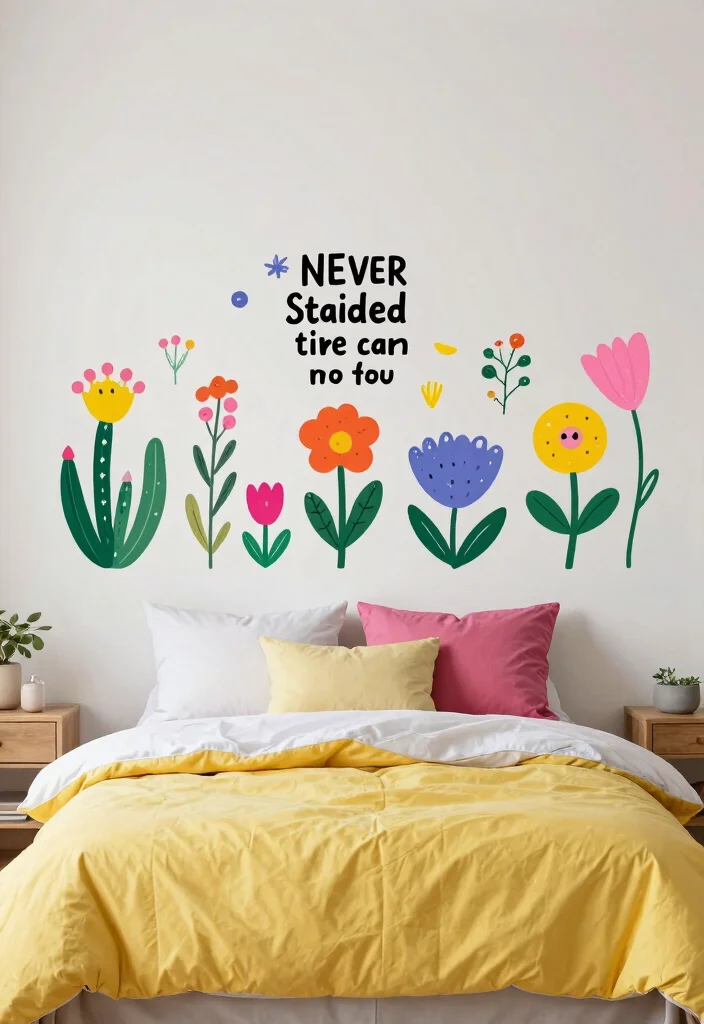16 Bedroom Pictures Above Bed Ideas: Balanced Wall Decor - 15. Wall Decals and Stickers 1
