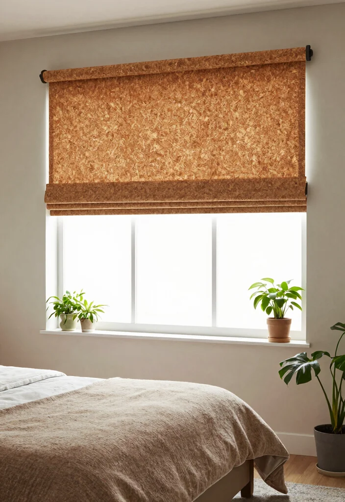 16 Bedroom Window Treatments Ideas: Functional and Stylish - 13. Corkboard Window Treatment 1