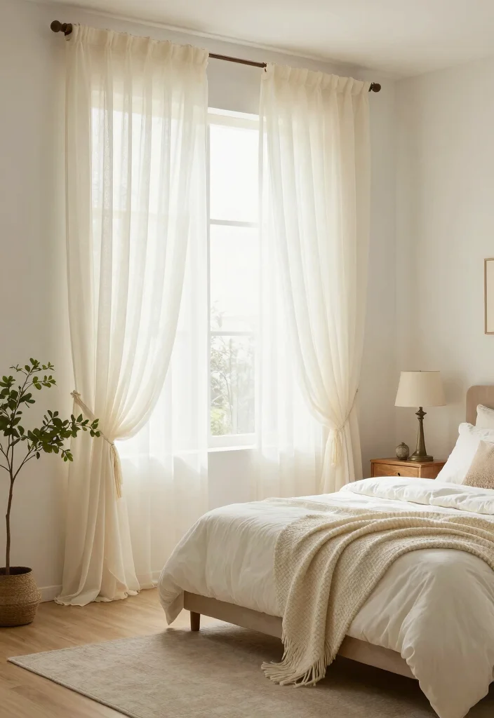 16 Bedroom Window Treatments Ideas: Functional and Stylish - 7. Tulle Window Treatments 1