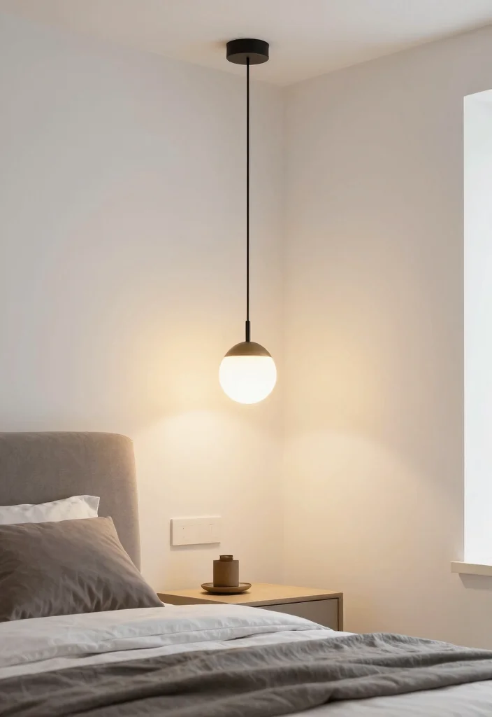 16 Black and White Themed Bedroom Ideas: Timeless Chic - 5. Chic Lighting Fixtures 1