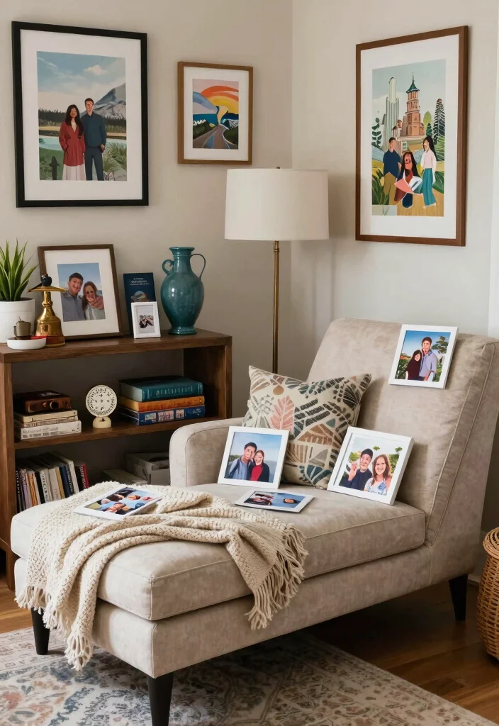 16 Chaise Lounge Living Room Arrangement Ideas: Elegant and Relaxed - 16. Personalized Touches 1