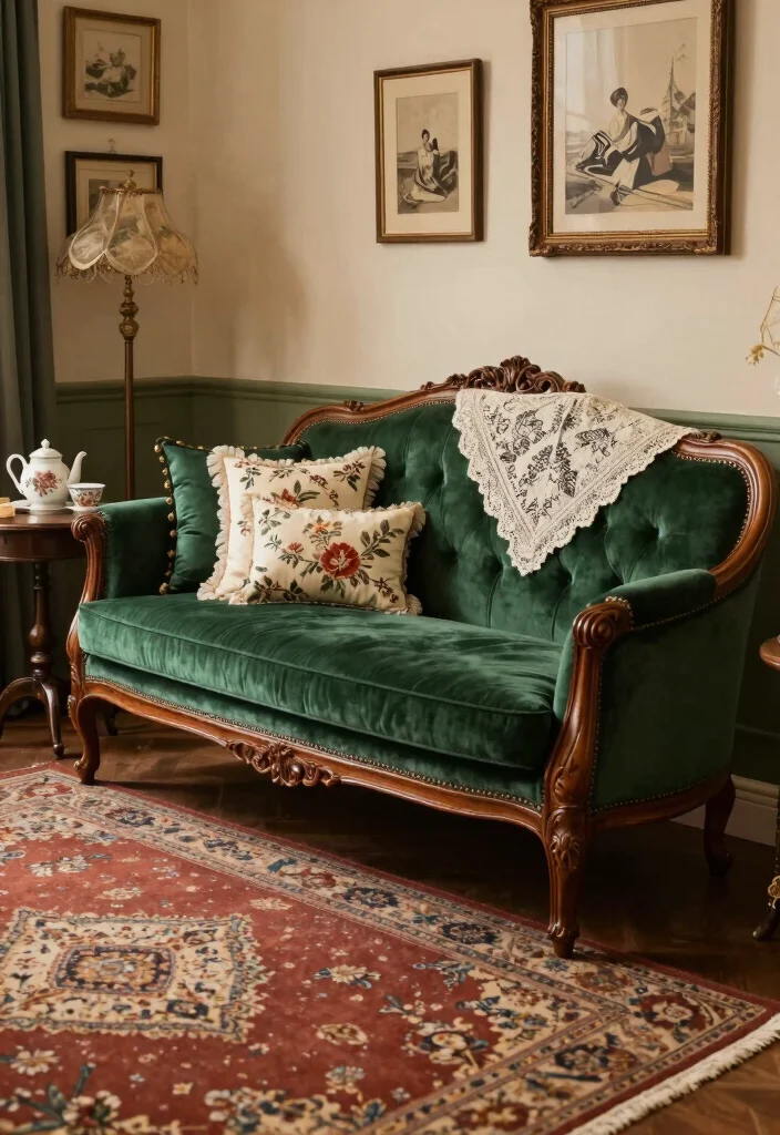 16 Chaise Lounge Living Room Arrangement Ideas: Elegant and Relaxed - 4. Classic Vintage Vibes 1