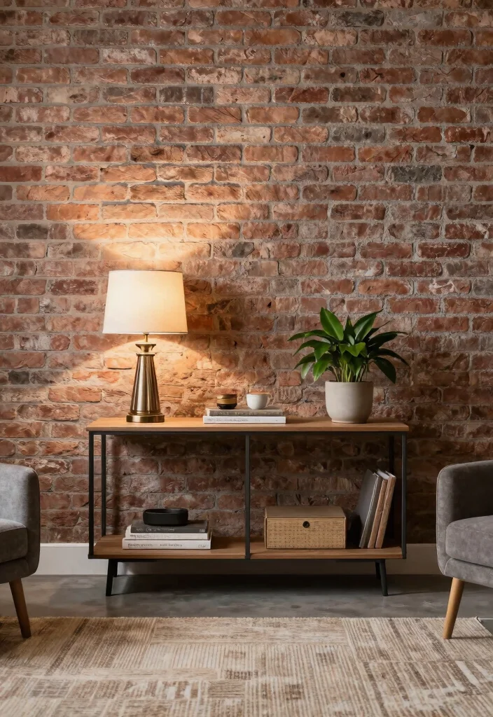 16 Console Table Living Room Ideas Stylish Entry Accent - 11. Textured Wall Backdrop 1