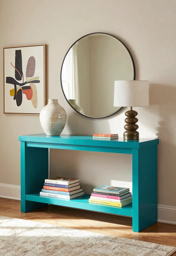 16 Console Table Living Room Ideas Stylish Entry Accent - 2. Bold and Beautiful 1