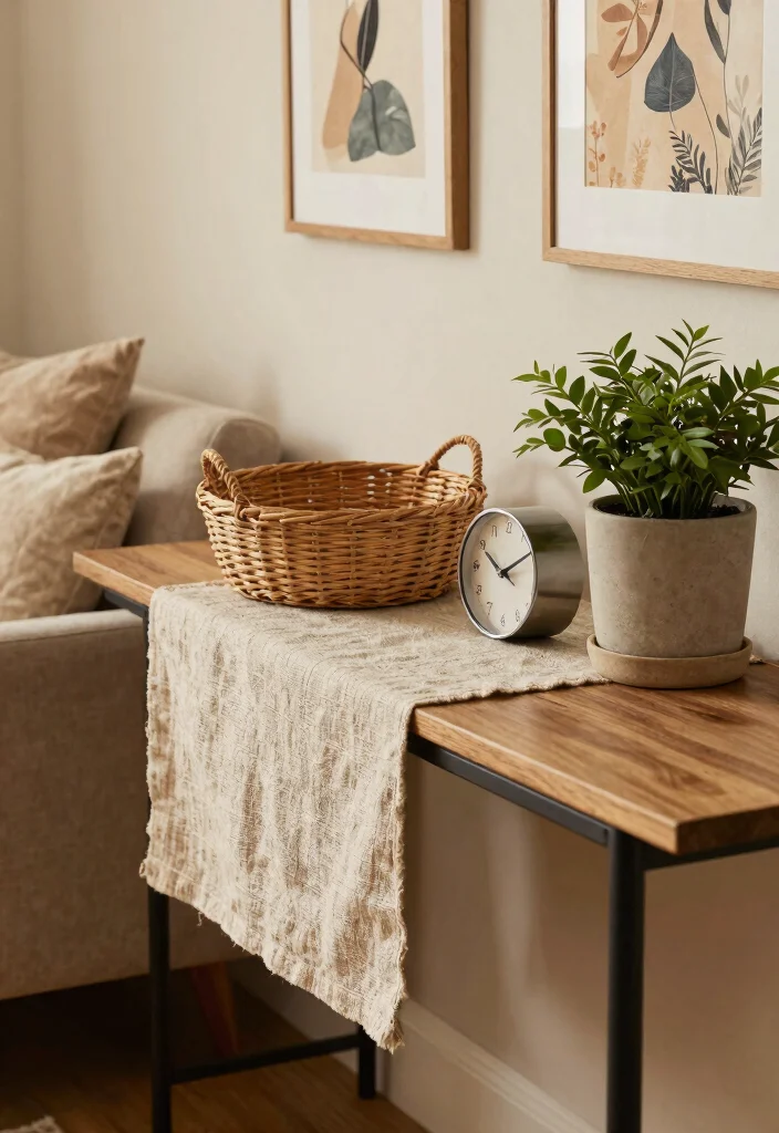 16 Console Table Living Room Ideas Stylish Entry Accent - 9. Layered Textures 1