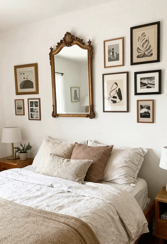 16 Empty Wall Ideas Bedroom: Simple Decor Solutions - 15. Vintage or Thrifted Finds 1