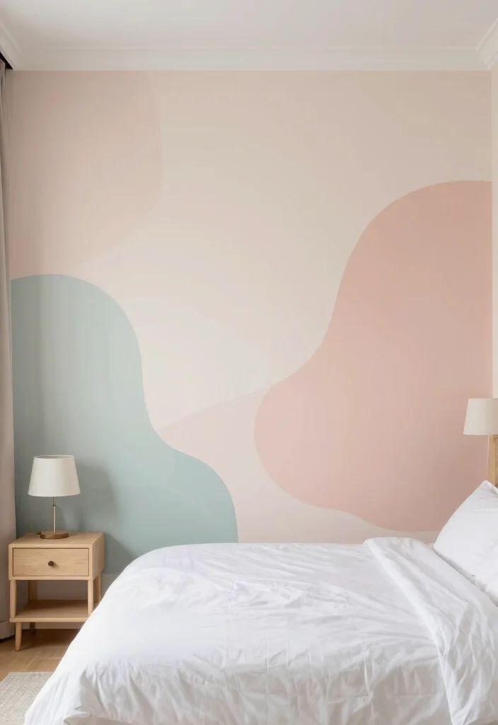 16 Empty Wall Ideas Bedroom: Simple Decor Solutions - 5. Minimalist Mural or Wallpaper 1