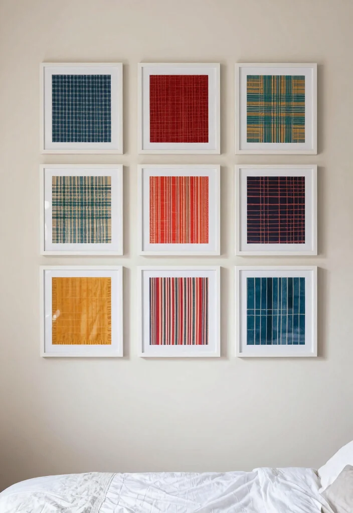 16 Empty Wall Ideas Bedroom: Simple Decor Solutions - 6. Framed Fabric or Textiles 1