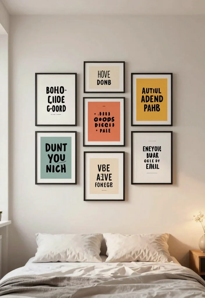 16 Empty Wall Ideas Bedroom: Simple Decor Solutions - 7. Inspirational Quote Prints 1