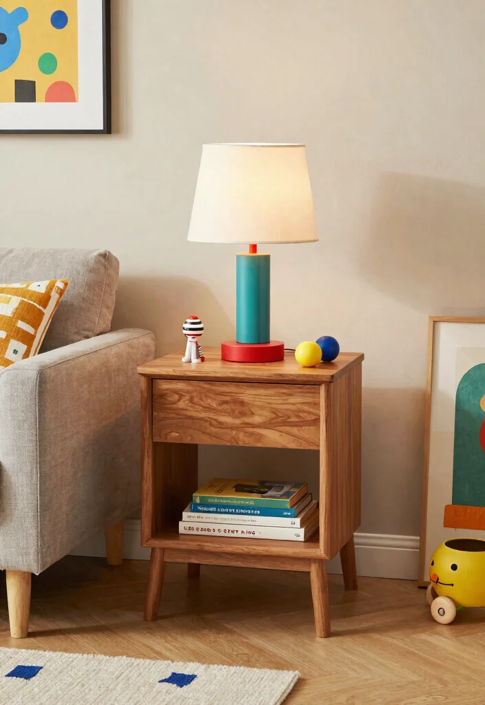 16 End Table Decor Living Room With Lamp Ideas: Warm Layered Look - 9. Family-Friendly Fun with Playful Decor 1