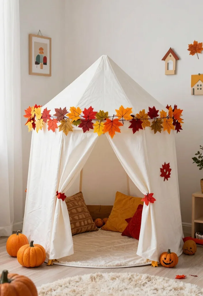 16 Fort Ideas for a Cozy Bedroom Retreat - 15. Seasonal Theme Fort 1