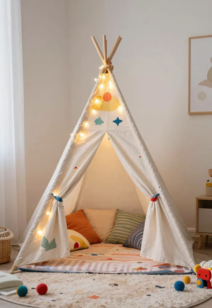 16 Fort Ideas for a Cozy Bedroom Retreat - 2. Teepee Tent 1