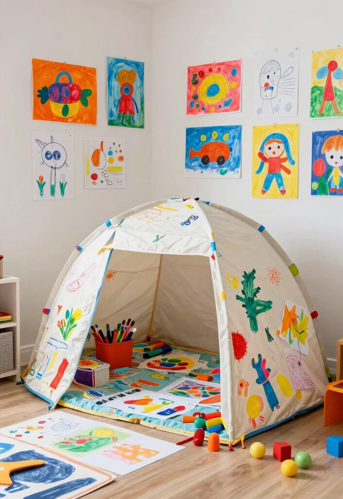 16 Fort Ideas for a Cozy Bedroom Retreat - 8. Art Studio Fort 1