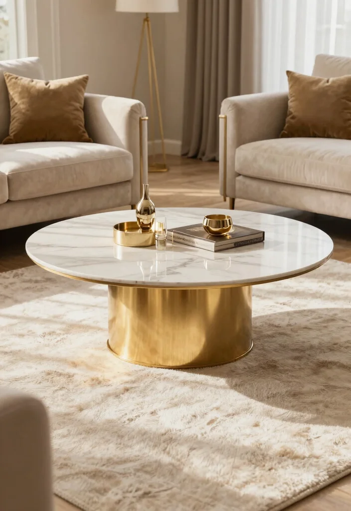16 Gold Wall Decor Living Room Ideas for an Elegant Luxe Touch - 15. Gold-Accented Furniture 1