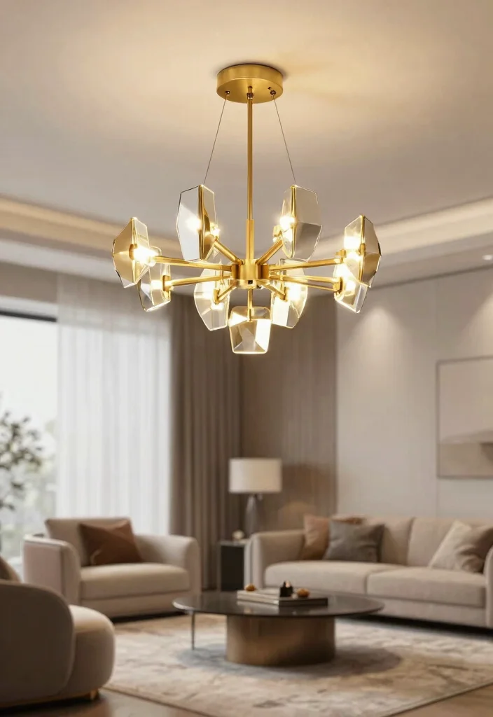 16 Gold Wall Decor Living Room Ideas for an Elegant Luxe Touch - 4. Elegant Gold Lighting Fixtures 1