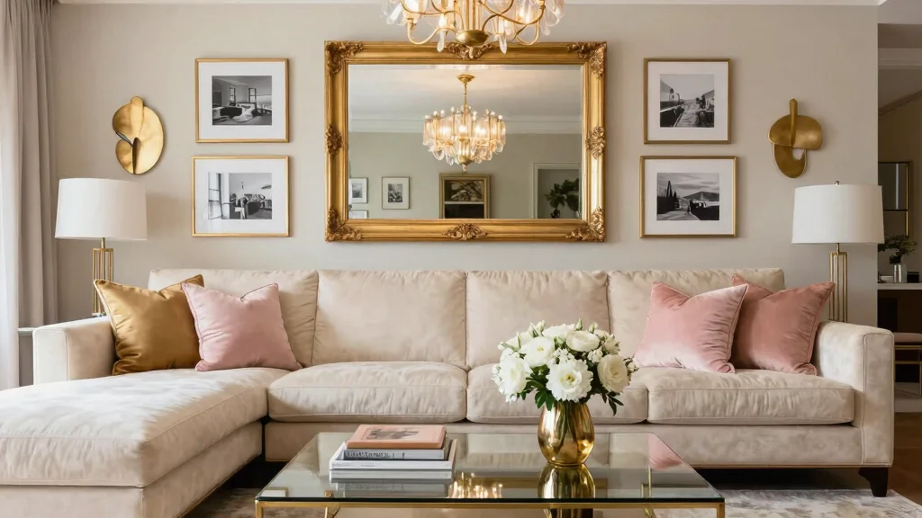 16 Gold Wall Decor Living Room Ideas for an Elegant Luxe Touch