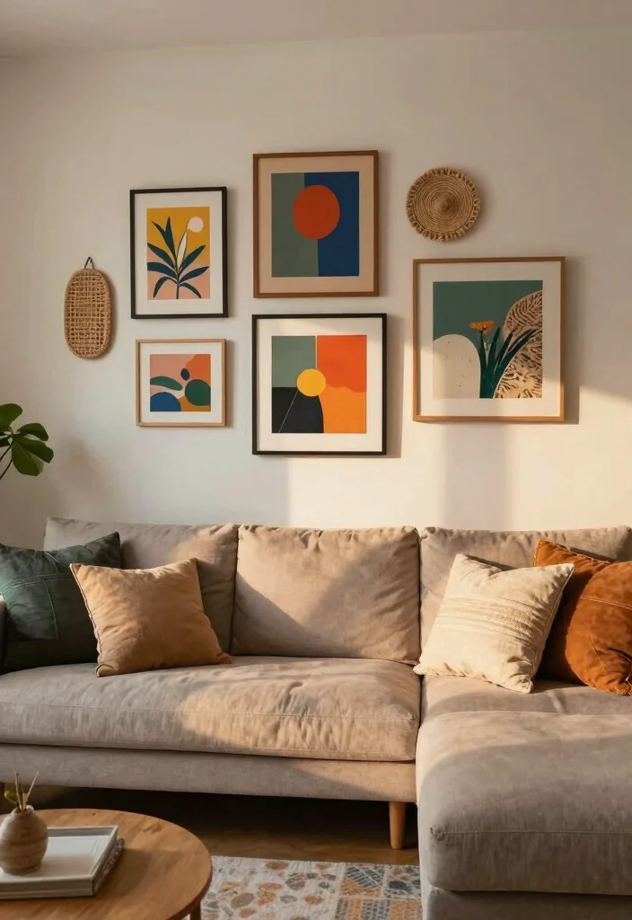 16 L Shape Sofa Living Room Cozy Ideas Perfect Layouts - 11. Make Use of Wall Art 1