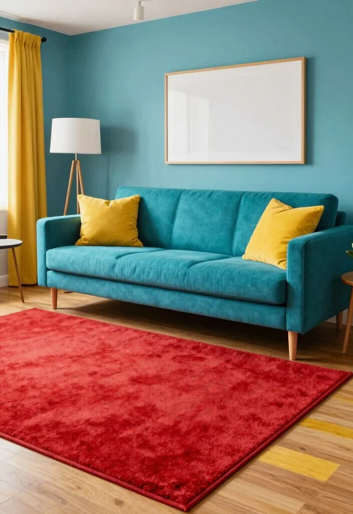 16 Red Rug Living Room Decor Ideas: Statement Color Pop - 15. Layering with Other Colors 1