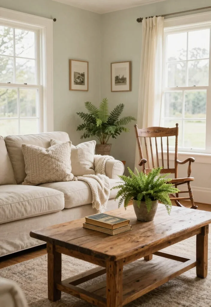 16 Rocking Chair Living Room Ideas Timeless Cozy Charm - 1. Farmhouse Chic: Weathered Wood Rockers 1