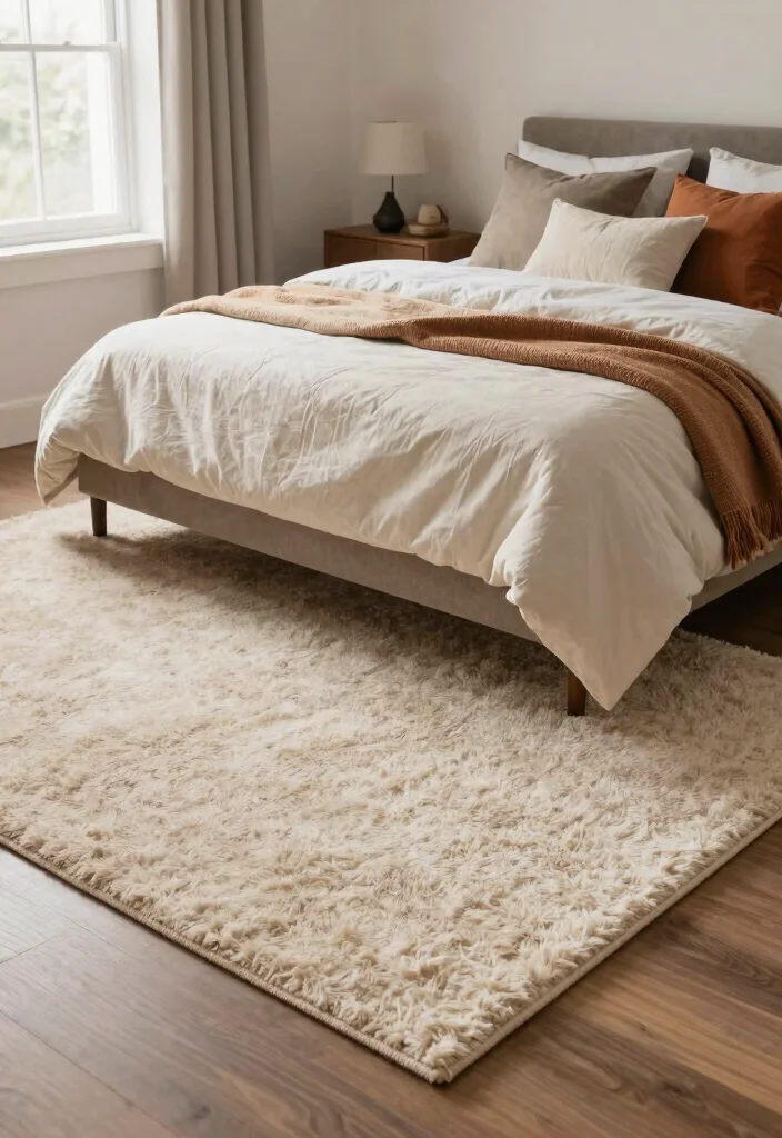 16 Single Mom Bedroom Ideas: Calm, Practical, and Cozy - 9. Soft Area Rugs 1