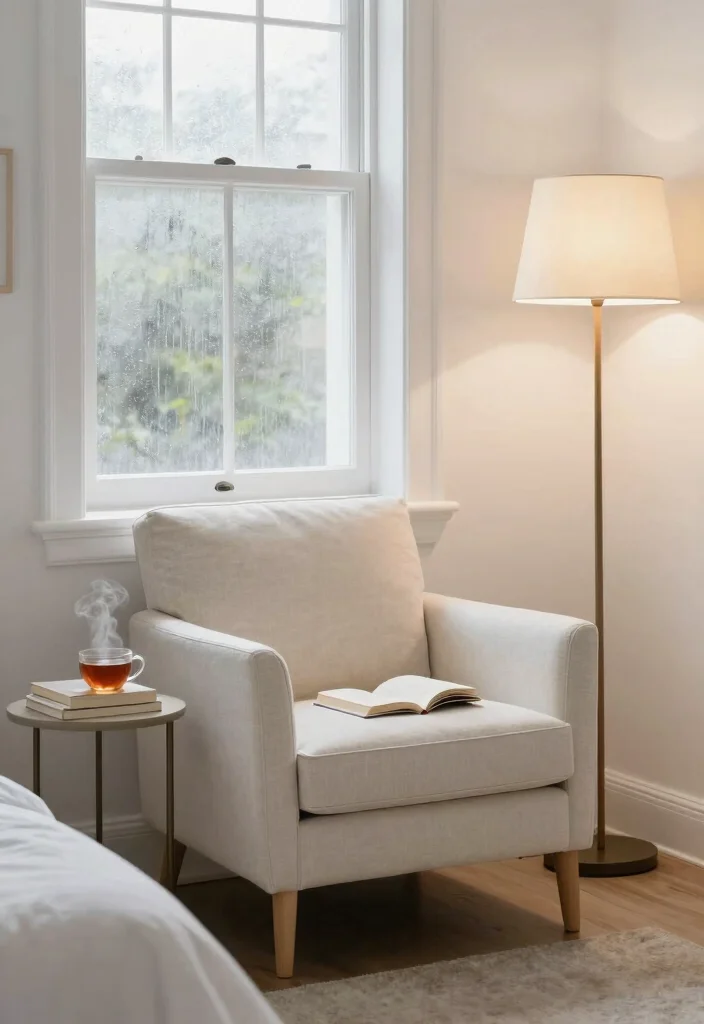 16 Small White Bedroom Ideas Bright Clean and Airy - 7. Create a Cozy Reading Nook 1