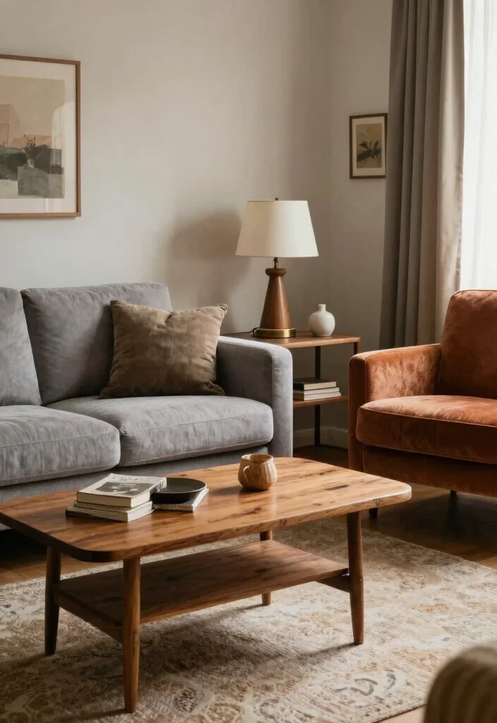 16 Soft Living Room Ideas: Calm, Cozy, and Inviting - 15. Mix Vintage and Modern 1