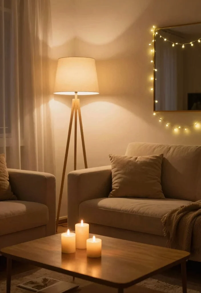 16 Soft Living Room Ideas: Calm, Cozy, and Inviting - 4. Add Warm Lighting Ideas 1