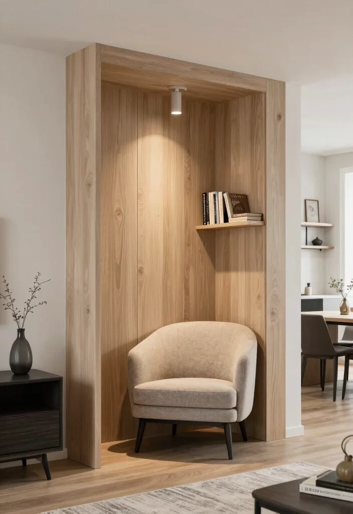 16 Stunning WPC Wall Panel Living Room Ideas with Textured Modern Finishes - 15. Textured Focal Points with Built-in Features 1