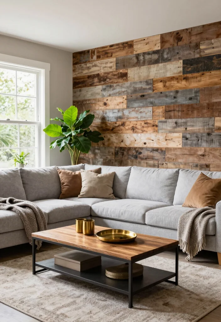 16 Stunning WPC Wall Panel Living Room Ideas with Textured Modern Finishes - 2. Rustic Charm Meets Modern Edge 1