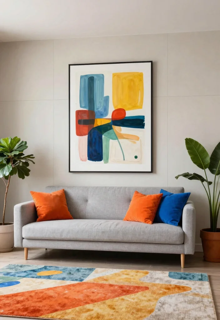 16 Stunning WPC Wall Panel Living Room Ideas with Textured Modern Finishes - 5. Color Pop Against Neutral Backdrops 1