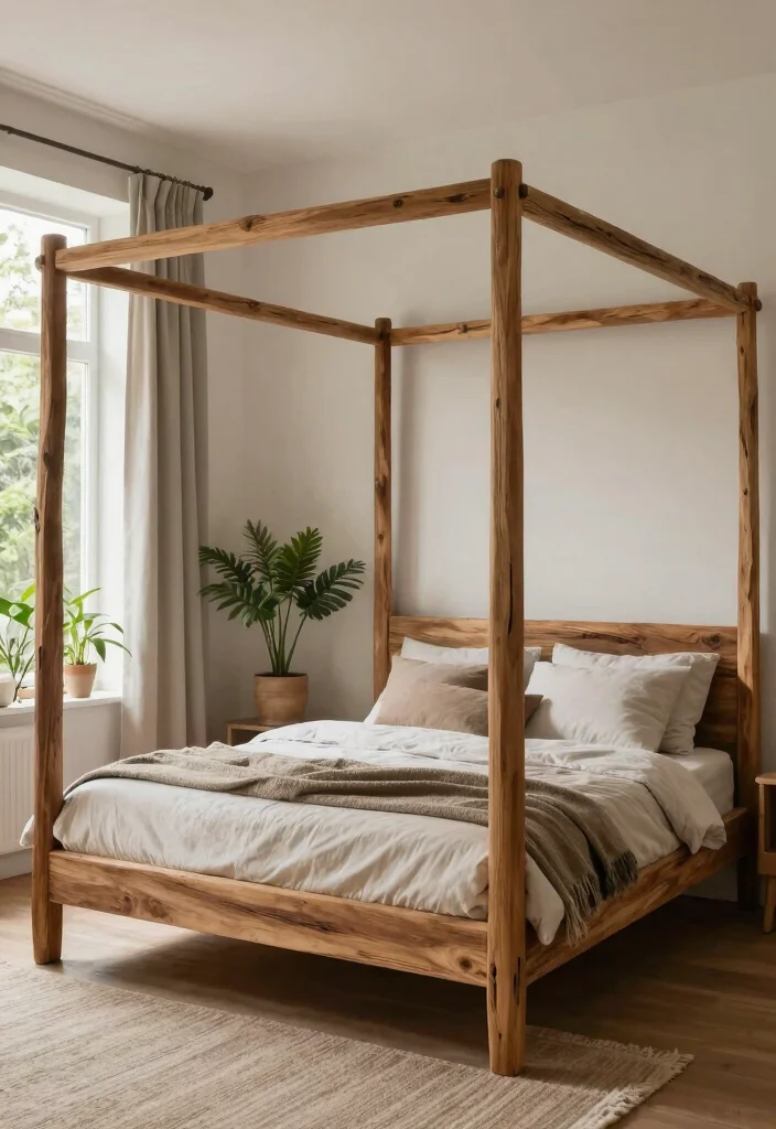 17 Bedroom Ideas Canopy Bed That Feel Dreamy and Elegant - 10. Nature-Inspired Serenity 1