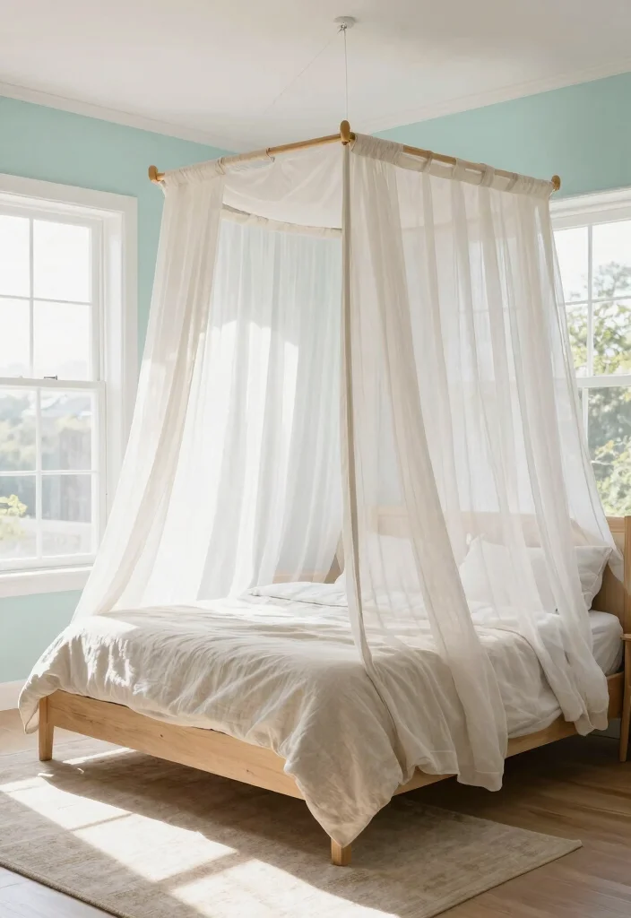 17 Bedroom Ideas Canopy Bed That Feel Dreamy and Elegant - 17. Bright and Breezy 1