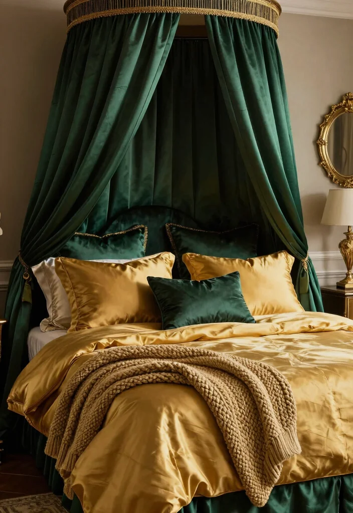 17 Bedroom Ideas Canopy Bed That Feel Dreamy and Elegant - 6. Luxe Layering 1