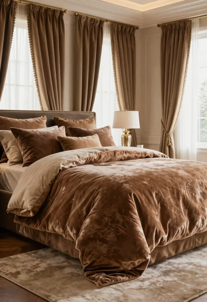 17 Bedroom With Dressing Room Ideas Functional Luxury - 7. Luxe Textiles and Fabrics 1