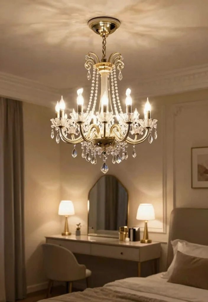 17 Bedroom With Dressing Room Ideas Functional Luxury - 8. Statement Lighting Fixtures 1