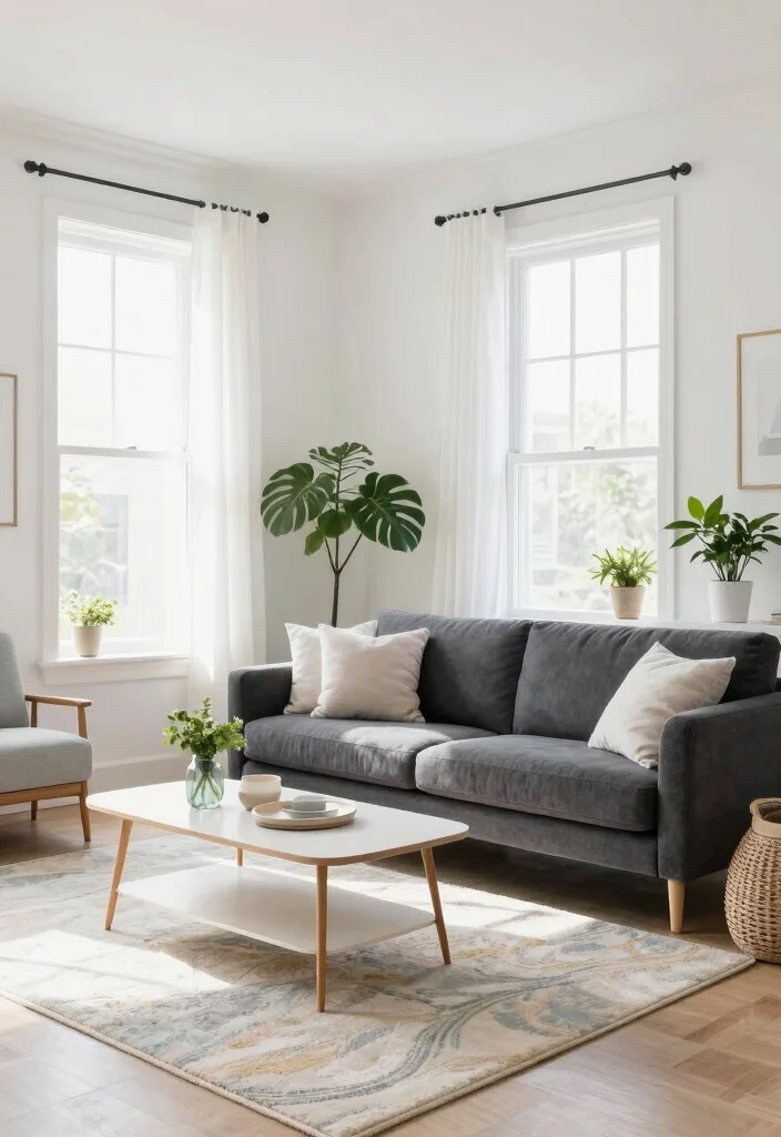 17 Dark Gray Sofa Living Room Ideas Modern and Versatile - 10. Bright and Airy Color Palettes 1