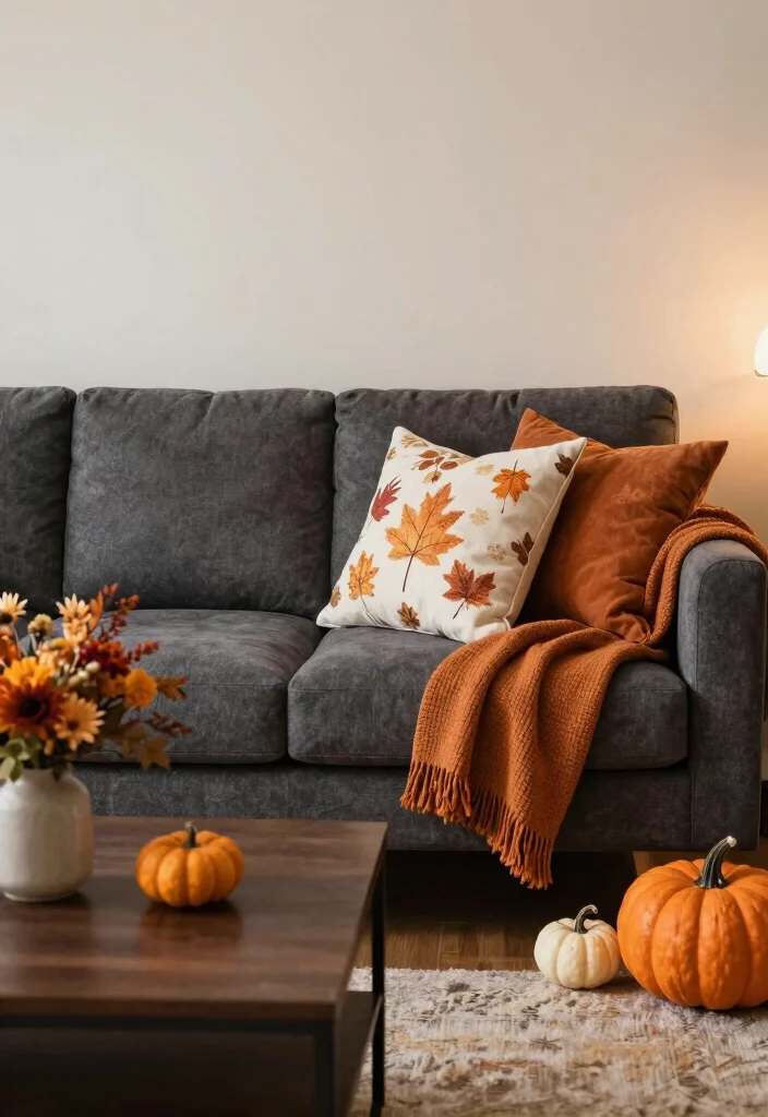 17 Dark Gray Sofa Living Room Ideas Modern and Versatile - 17. Seasonal Decor Changes 1