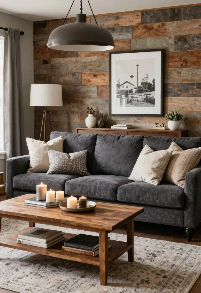 17 Dark Gray Sofa Living Room Ideas Modern and Versatile - 9. Modern Farmhouse Fusion 1