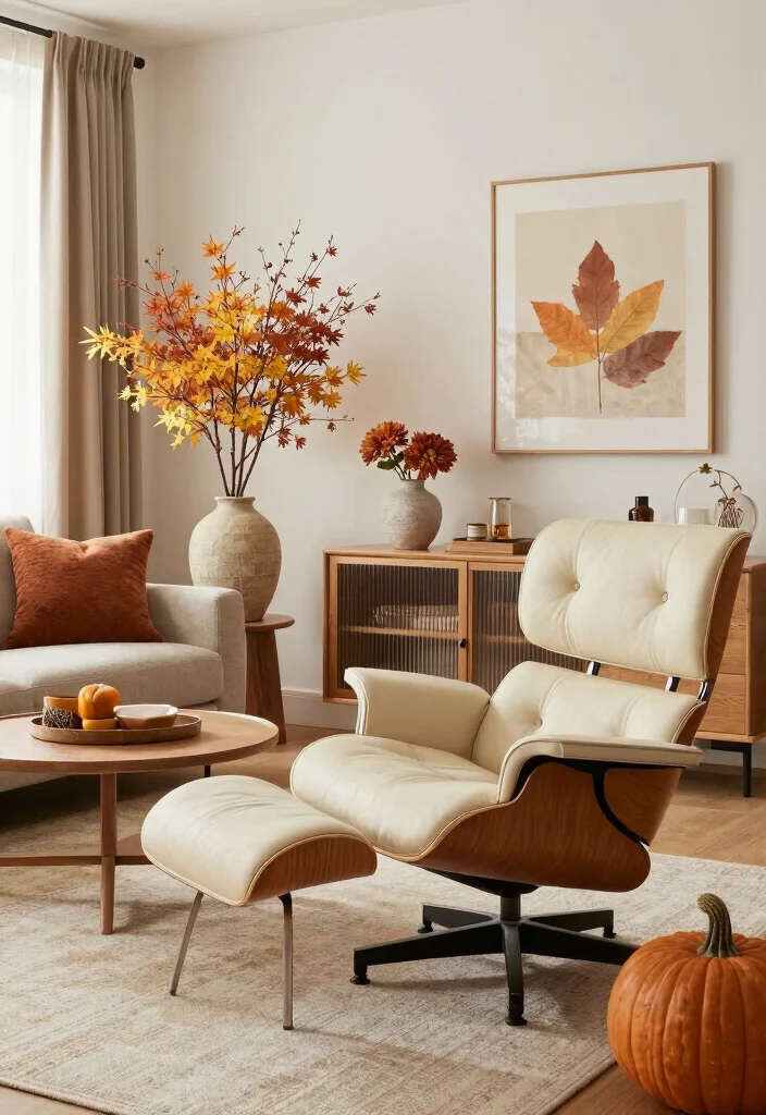 17 Eames Lounge Chair Living Room Ideas: Iconic Modern Comfort - 16. Seasonal Decor Swaps 1