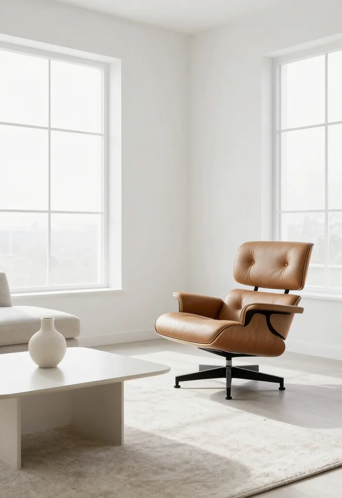 17 Eames Lounge Chair Living Room Ideas: Iconic Modern Comfort - 2. Minimalist Marvel 1